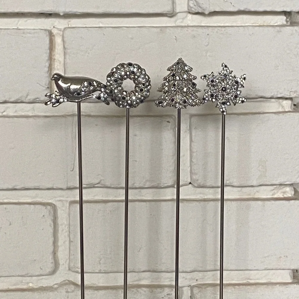 Pottery Barn‎ Jeweled Christmas Place Card Holders Set of 4 Holiday Decor